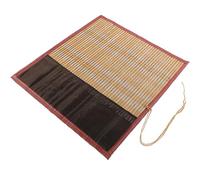 Parliky Bamboo Calligraphy Brush Pen Roll-Up Case, Large 40X35Cm Pencil Roll Bag with 9 Compartments, Brush Pen Storage Organizer for Japanese Art Supplies and Drawing Tools
