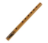 Parliky Bamboo Vertical Flute 6-Hole Chinese Bamboo Wind Instrument for Students and Practice, Portable Chinese Clarinet Instrument for Performance and Learning