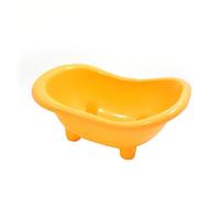 Parliky Bath Tub for Rat and Hamster Small Pet Bathtub Bright Yellow Sturdy Plastic Size for Small Animals