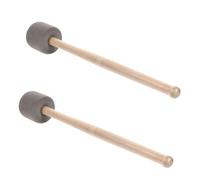 Parliky Big Drum Hammer Mallets Easy to Hold and Sturdy 2pcs Black Wooden Handles with Foam Heads Drumsticks for Bass and Percussion Instruments for Professionals and Students