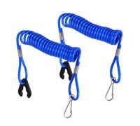 Parliky Boat Engine Safety Kill Stop Lanyard Cord, 2pcs Blue Emergency Harness Safety Rope for Outboard Motor, Marine Engine Emergency Stop Supplies