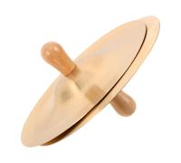 Parliky Brass Finger Cymbals with Wood Knob for Mini Handheld Percussion Instrument for Belly Dancing Educational Rhythm Practice and Party Music Performance
