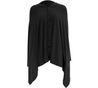 Parliky Breathable Nursing Cover with Button Multi-Function Breastfeeding Shawl Wrap Nursing Supplies for Moms Convenient Feeding Cover Up for Stroller Soft Black
