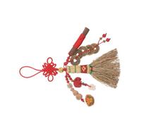 Parliky Broom Pendant Crib Decor Feng Shui Coins Knot for Newborns Nursery Hanging Accessory Bedside Lucky Charm
