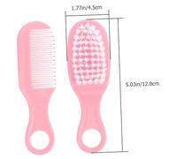 Parliky Brush and Comb for Newborns Soft Massage Hair Brush and Circular Tooth Comb Kit in Pink Anti-Static Grooming for Scalp Care and Brain Development