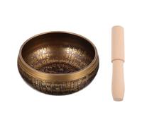 Parliky Buddha Sound Bowl for Meditation Yoga Tabletop Decorations Handmade Buddhist Bowl Wooden Stick for Relaxation