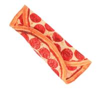 Parliky Canvas Roll up Pencil Case with Pizza Pattern, Large Capacity Stationery Organizer Pouch for Students and Artists, Sturdy Canvas Pen and Brush Storage Bag for School and Travel
