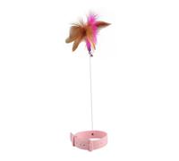 Parliky Cat Collar Dangle Toy Teaser Stick Cat Interactive Plaything for Home Pet Collar Toy for Kitten