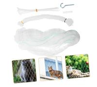 Parliky Cat Fence Outdoor Barrier 1 Set Pet Balcony Net Balcony Anti Fall Netting Cat Safety Net Nylon Mesh Netting
