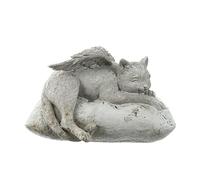 Parliky Cat Garden Statue Angel Pet Statue Resin Garden Ornament Memorial Stone for Outdoor