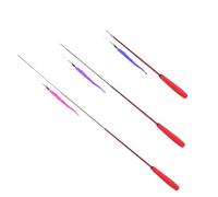 Parliky Cat Interactive Cat Teasing Stick Feather 3-section Extendable Realistic Fishing Rod Look Colorful Choices Random Color