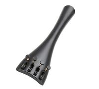 Parliky Cello Tailpiece Replacement 4-Hole Wood and Metal Tailpiece High Reliability Black Cello Accessory Sturdy and Practical for Professional Use