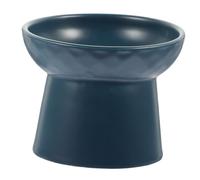 Parliky Ceramic Raised Cat Bowl Nordic-style Elevated Kitten Food Bowl Tilted Wide-mouth Pet Feeding Dish Blue Candy Color for Indoor Use