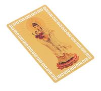Parliky Chinese Style Guanyin Gold Amulet Card Lightweight Protective Luck Charm for Wallets Purses Notebooks Feng Shui Wealth Ornament
