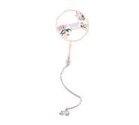 Parliky Chinese Style Metal Bookmark Round Fan Design Handheld Fan Book Page Marker for Reading Studying and Collecting for Students and Writers