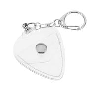Parliky Clear Guitar Pick Case with Keyring Transparent Plectrum Holder Pendant and Storage Pouch for Acoustic Guitarists Protective Organizer for Picks Multipurpose Necklace and Keychain