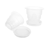 Parliky Clear Plastic Orchid Pot with Drainage and Saucers Transparent Slotted Planters for Root Monitoring and Improved Aeration Lightweight Flowerpots for Indoor and Outdoor Orchids