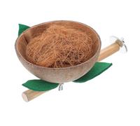 Parliky Coconut Shell Nest with Perch Parrot Breeding House for Small Birds for Cockatiels Lovebirds Parakeets Bird Cage Accessories