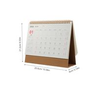 Parliky Coil Binding Desk Calendar Large Ivory White Standing Flip Planner with Blank Blocks for Daily Monthly Scheduling Elegant Decorative Desk Accessory for Office and School