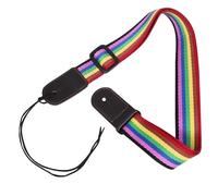 Parliky Colorful Ukulele Strap for Adults and Adjustable Soft Fabric Shoulder Strap with Protective Scratch-resistant Design Lightweight Dark Rainbow Pattern for Soprano Concert Tenor