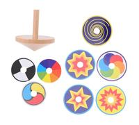 Parliky Colorful Wooden Peg Top for Creative DIY Gyroscope Natural Material Educational Outdoor Stimulates Fine Motor Skills Birthday Party Favor Gift