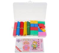 Parliky Counting Rods Set for - 3pcs Wooden Arithmetic Sticks with Geometric Solids - Math Learning and Educational Manipulatives for Primary School Counting and Geometry