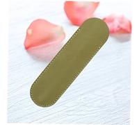 Parliky Creative Large Olive Green Leather Pen Pouch Holder for Fountain and Ballpoint Pens Handmade Retro Design Single Pencil Bag for Office College and University Use
