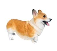 Parliky Creative Welsh Corgi Model Dog Toy Kids Simulation Animal Model Plastic Figure for Cognitive Education and Stimulating Intelligence, for Home and Office Decoration with White