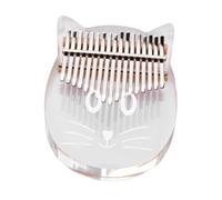 Parliky Crystal Thumb Piano Cat Shape Kalimba Transparent Acrylic Keys for Boy Girl Adults Beginner-friendly Musical Instrument for Relaxation