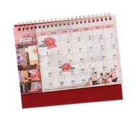 Parliky Cute Cartoon Desk Calendar with Double Coil Flip Stable Thick Board Backing Retro Monthly Desktop Organizer for Office and Classroom Charming Small Standing Calendar Gift for Women