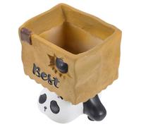 Parliky Cute Panda Resin Pen Holder Succulent Planter Pot Desktop Organizer for Boys Multi-function Cartoon Pencil Container with Compact Design for Stationery and Makeup Brush Storage