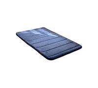 Parliky Dark Blue Memory Foam Coral Bathroom Carpet Mat Thickened Non Slip Indoor Door Rug with Strong Water Absorption for Kitchen and Living
