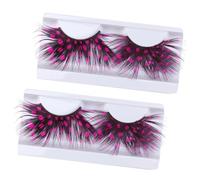 Parliky Deluxe Party False Eyelash 2Pairs Handmade White Dots for Halloween Masquerade Party