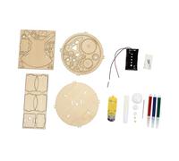 Parliky DIY Space System Puzzle Model Kit with Earth Moon Sun Rotation Function Educational Celestial Assembly with Watercolor Pens and Glue Stem Learning Tool for Interested in Astronomy