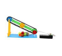 Parliky DIY Stem Electronic Conveyor Belt Kit with Dc Motor for Science Learning Flexible Transfer for Boys and Educational Stem Projects