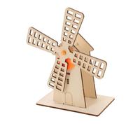 Parliky DIY Windmill Model Kit with Gear-driven Rotating Wooden Science Interactive Stem Construction for Mechanical Power Learning and Creative Engineering Experiment