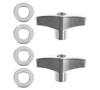 Parliky Drum Hardware Wing Nut Fasteners Set with Screws and Washers, Replacement Butterfly Screws for Snare and Hi-Hat Cymbal Stand Accessories, 6pcs Kit for Drum Kit Maintenance