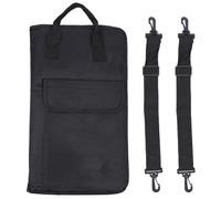 Parliky Drumstick Bag Holder with Large Capacity, Black Drum Mallet Storage Case Fits A4 Sheet Music, Portable Percussion Stick Gig Bag for Drummers and Music Performers