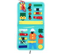 Parliky Durable Montessori Busy Board Educational Learning Sensory with Clock and Letters Preschool Basic Skills Dressing Activity