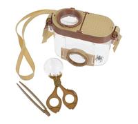 Parliky Educational Bug Observation Container Kit for Transparent Viewing Abs Safe Material Tweezers and Magnifying Glass for Outdoor Nature Exploration Science Tool for Boys