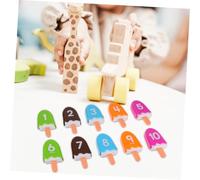 Parliky Educational Number Learning Ice Cream Pretend Playset for Assorted Color Number Cognition Fine Motor Skill Development Imagination Aid Suitable for Months