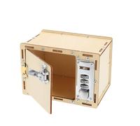 Parliky Educational Wooden Mechanical Puzzle Box DIY Kit for Unique Password Code Case for Brain Training Logical Thinking Development Craft Activity