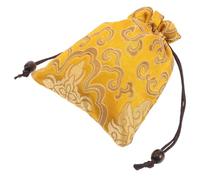 Parliky Embroidered Silk Fabric Jewelry Bag Chinese Style Drawstring Pouch Small Coin Purse for Women Jewelry Storage 13x16cm Handcrafted Tibetan Brocade