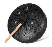 Parliky Ethereal Steel Titanium Alloy Garden Rain Drum with 6 Notes, 3 Inches, Easy to Learn Hand Drum for Boys and Girls, Includes Mallets and Carry Bag, for Music Therapy and Yoga