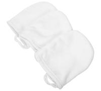 Parliky Facial Cleansing Gloves White Washable Makeup Removal Pads 3pcs Soft Polyester Cotton Simple Design for Daily Face Cleaning