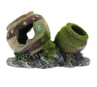 Parliky Fish and Shrimp Shelter for Aquarium Resin Broken Pot Shaped Decoration Fish Tank Decor Aquarium Decor Shrimp Hide Places