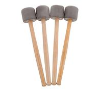 Parliky Foam Bass Drum Mallets for Students and Professionals 4pcs with Wood Handle, Easy to Hold Replacement Drumsticks for Percussion Instruments