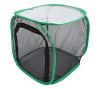 Parliky Foldable Butterfly Observation Cage Black Mesh and Green Edges, 30x30x30cm Translucent Insect Incubator Box for Plant Greenhouse and Outdoor Insect Habitat
