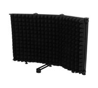 Parliky Foldable Microphone Windproof Shield Black Portable Sound Isolation Filter for Recording Noise Reduction Screen Adjustable Coverage for Musicians and Vocal Studios