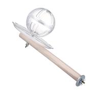 Parliky Food Foraging Ball on The Stick Bird Feeder Balls for Bird Cage Parrot Educational Catch Parrot's Attention Acrylic Wood 9.82x5.89x4.72in Can Be Installed in A Cage